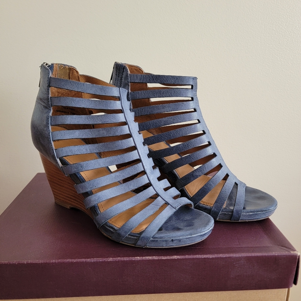 Johnston & Murphy Leather Wedge Sandals Size 7.5